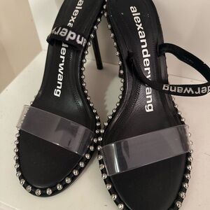 Alexander Wang Black and Silver Studded Heels